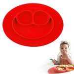 Set de table rond en silicone avec ventouse, assiette et bol intégrés Smile Style pour enfants