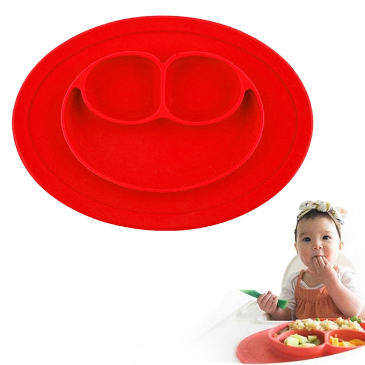 Set de table rond en silicone avec ventouse, assiette et bol intégrés Smile Style pour enfants