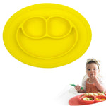 Set de table rond en silicone avec ventouse, assiette et bol intégrés Smile Style pour enfants
