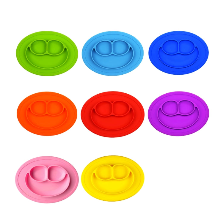 Set de table rond en silicone avec ventouse, assiette et bol intégrés Smile Style pour enfants