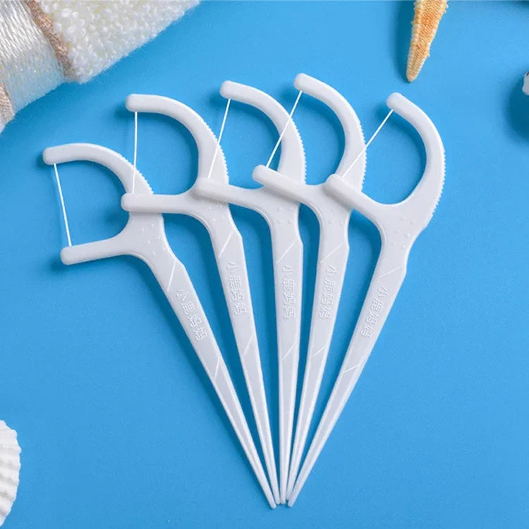 Fawnmum fil dentaire plat ultra-fin de sécurité cure-dents à fil, 50pcs/boîte, 2 boîtes / (50pcs)