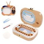 Boîte Créative en Bois pour Enfants TV Ensemble de Conservation des Dents de Lait, Boîte de Rangement pour Dents de Bébé, HC2008A, HC2008B, HC2008C