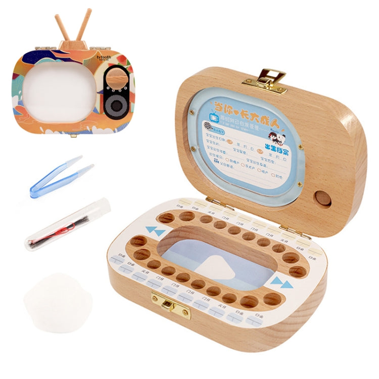 Boîte Créative en Bois pour Enfants TV Ensemble de Conservation des Dents de Lait, Boîte de Rangement pour Dents de Bébé, HC2008A, HC2008B, HC2008C