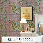 Papier peint autocollant décoratif créatif en brique de pierre Parthenocissus 3D, chambre, salon, mur, rouleau de papier peint étanche, taille : 45 x 1000cm, Parthenocissus 3D