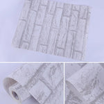 Papier peint autocollant décoratif créatif en brique blanche 3D, chambre, salon, mur, rouleau de papier peint étanche, taille : 45 x 1000cm, brique blanche