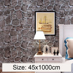 Papier peint décoratif créatif en briques Fort 3D, rouleau de papier peint étanche pour chambre et salon, taille : 45 x 1000 cm, brique Fort