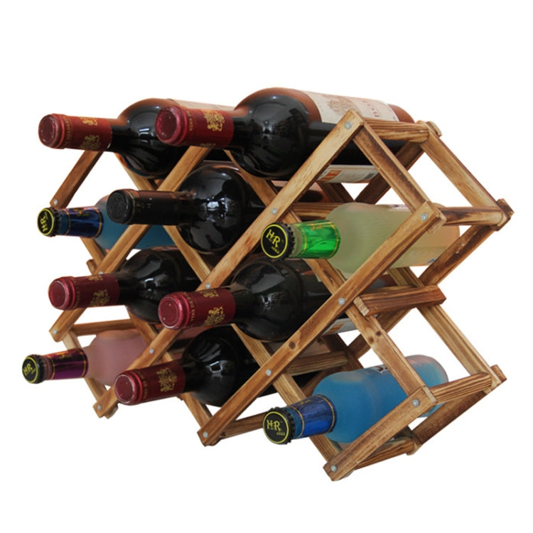 Étagère à vin pliable en bois pour 10 bouteilles, porte-bouteilles, présentoir de cuisine et de bar, 10 bouteilles