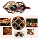 Étagère à vin pliable en bois pour 10 bouteilles, porte-bouteilles, présentoir de cuisine et de bar, 10 bouteilles