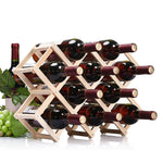 Étagère à vin pliable en bois pour 10 bouteilles, porte-bouteilles, présentoir de cuisine et de bar, 10 bouteilles
