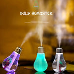 Purificateur d'air humidificateur aromathérapie portable en forme d'ampoule lumineuse colorée 400ML pour maison / bureau / voiture