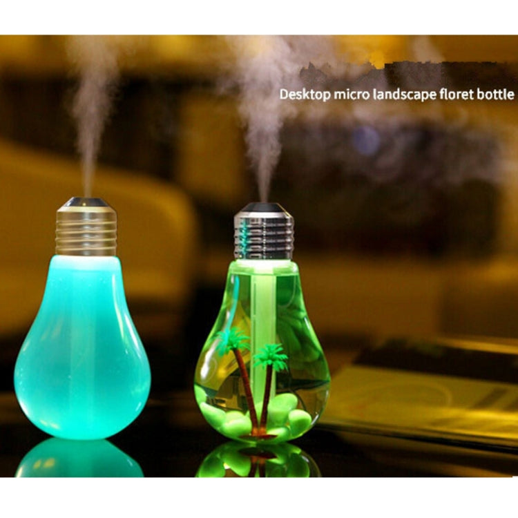 Purificateur d'air humidificateur aromathérapie portable en forme d'ampoule lumineuse colorée 400ML pour maison / bureau / voiture