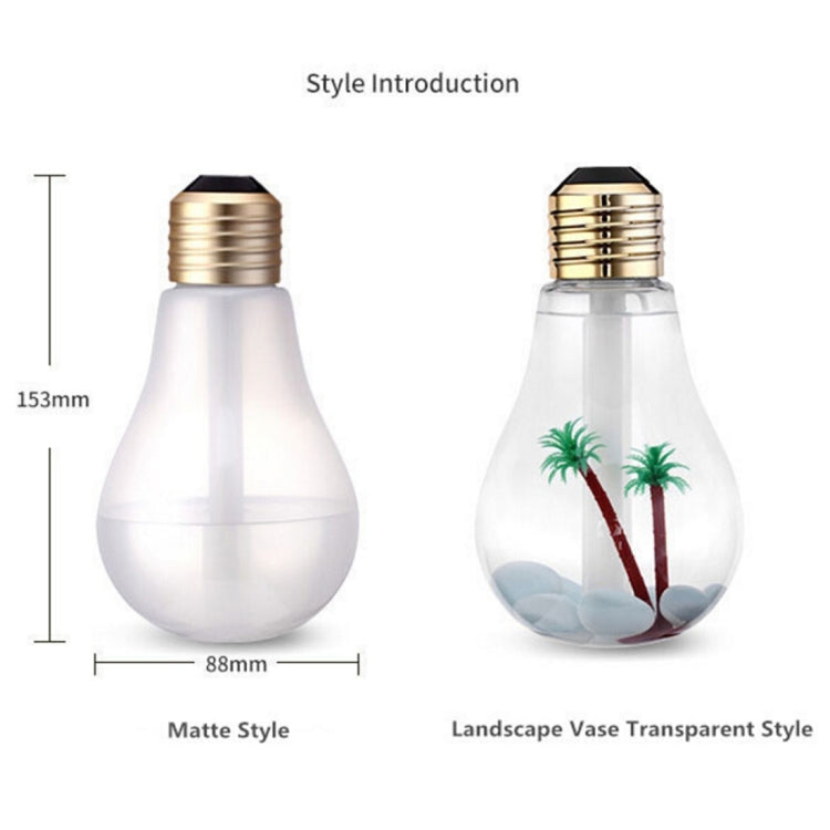 Purificateur d'air humidificateur aromathérapie portable en forme d'ampoule lumineuse colorée 400ML pour maison / bureau / voiture