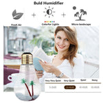 Purificateur d'air humidificateur aromathérapie portable en forme d'ampoule lumineuse colorée 400ML pour maison / bureau / voiture