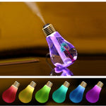 Purificateur d'air humidificateur aromathérapie portable en forme d'ampoule lumineuse colorée 400ML pour maison / bureau / voiture