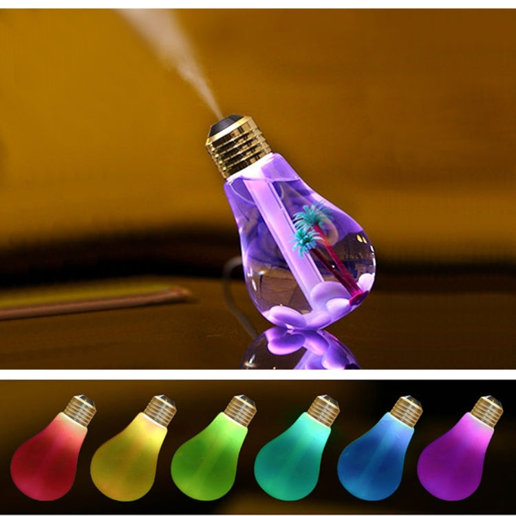 Purificateur d'air humidificateur aromathérapie portable en forme d'ampoule lumineuse colorée 400ML pour maison / bureau / voiture