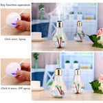 Purificateur d'air humidificateur aromathérapie portable en forme d'ampoule lumineuse colorée 400ML pour maison / bureau / voiture