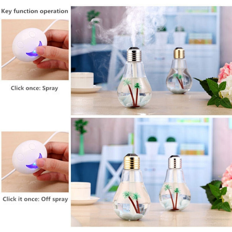 Purificateur d'air humidificateur aromathérapie portable en forme d'ampoule lumineuse colorée 400ML pour maison / bureau / voiture