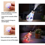 Purificateur d'air humidificateur aromathérapie portable en forme d'ampoule lumineuse colorée 400ML pour maison / bureau / voiture