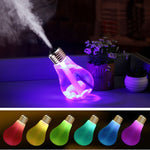 Purificateur d'air humidificateur aromathérapie portable en forme d'ampoule lumineuse colorée 400ML pour maison / bureau / voiture