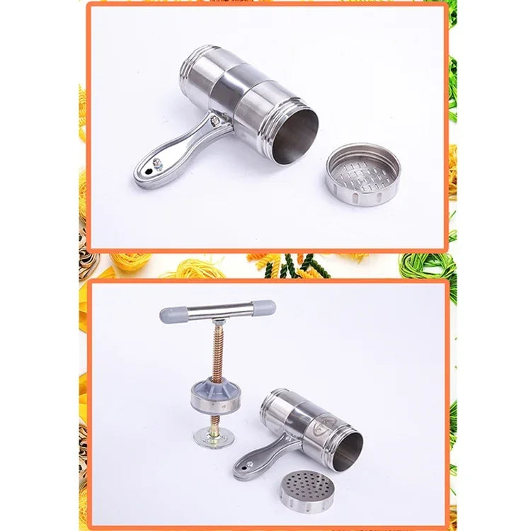 Household Stainless Steel Manual Pasta Machine Hand Pressure Noodle Machine Noodle Maker with 5 Models, Pressure Noodle Maker