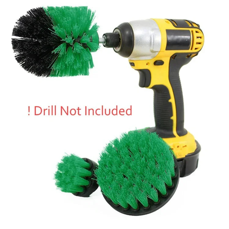 Kit de 3 brosses de nettoyage pour salle de bain et cuisine pour perceuse électrique, 3 en 1 (vert), 3 en 1 (bleu), 3 en 1 (rouge), 3 en 1 (jaune)
