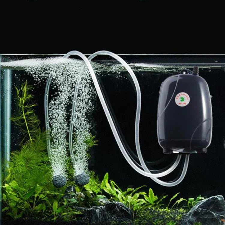 Pompe à air aquarium silencieuse RS-390 220V 5W double sortie débit réglable pompe à oxygène pour bac à poissons, 5W
