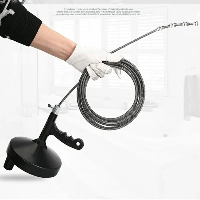 Outil manuel de débouchage de canalisation avec tête métallique de 5m pour cuisine, toilettes, égouts, déboucheur de tuyaux, nettoyage des éviers et canalisations