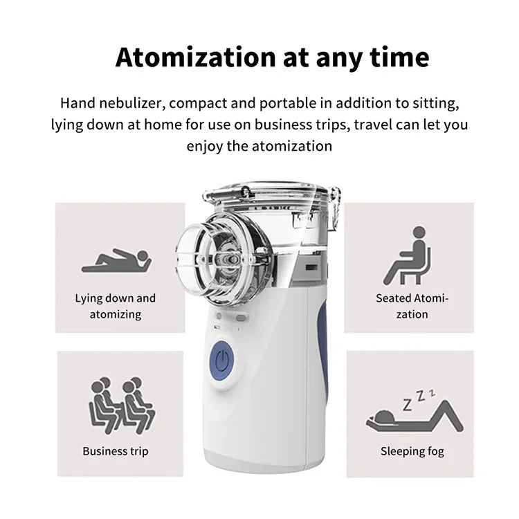 Nébuliseur Ultrasonique Portable Mini Inhalateur Respirateur de Soins de Santé à Domicile Atomiseur pour Enfants, Mini Inhalateur Portable