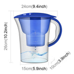 Bouteille d'eau froide portable de 1,3 L avec filtre à charbon actif pour cuisine domestique, 1,3 L (Bleu)