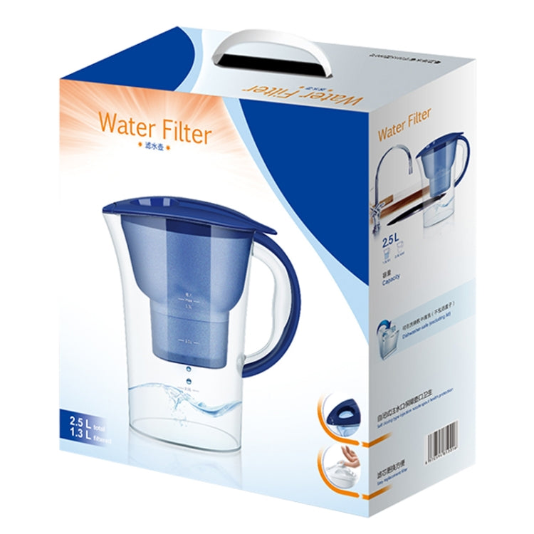 Bouteille d'eau froide portable de 1,3 L avec filtre à charbon actif pour cuisine domestique, 1,3 L (Bleu)