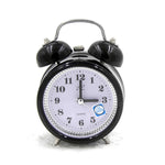 Réveil métallique silencieux à la mode avec lumière nocturne, dimensions : 12*8,5 cm