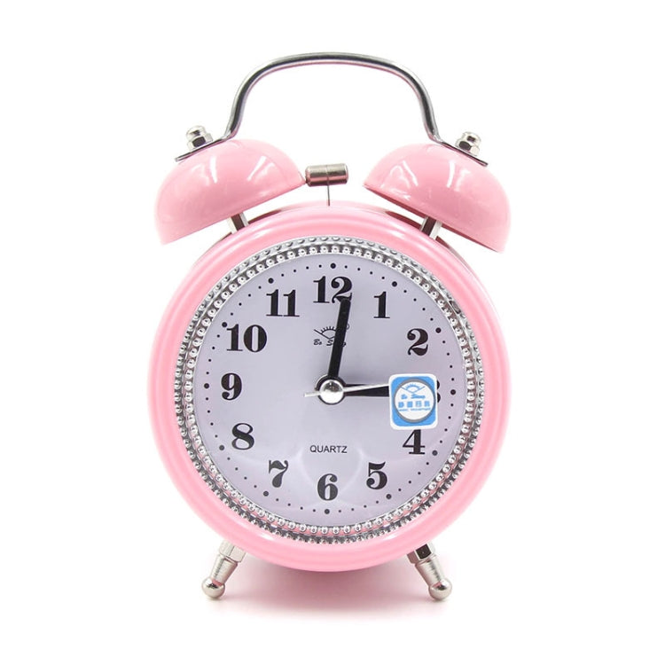 Réveil métallique silencieux à la mode avec lumière nocturne, dimensions : 12*8,5 cm
