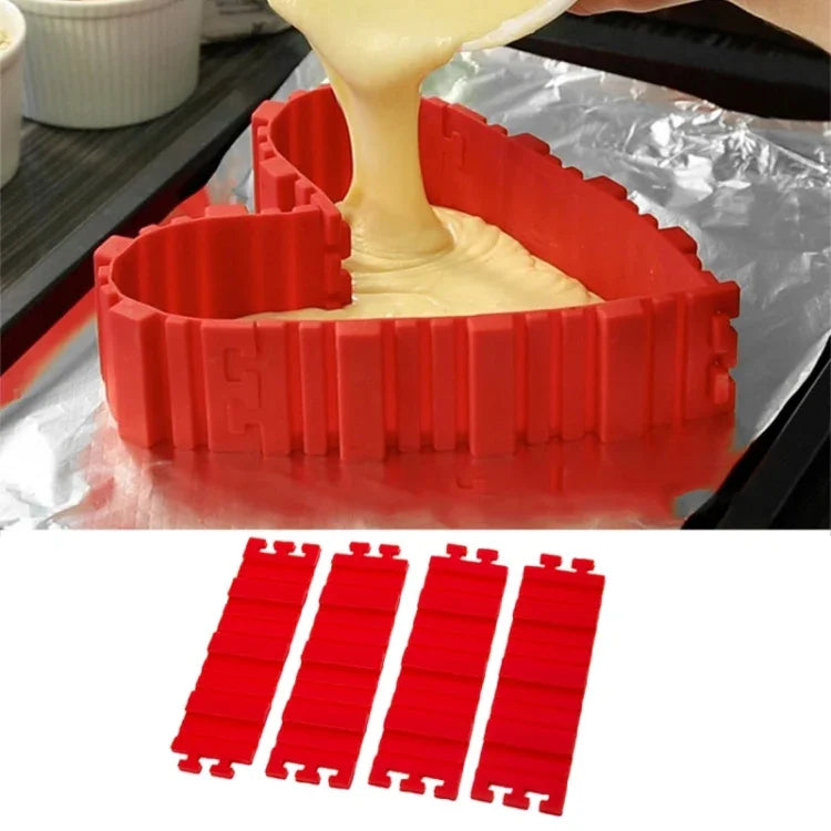 Moule à gâteau en silicone pour pâtisserie DIY, moule à gâteau multi-formes Accessoires de cuisine, 4 moules à gâteau DIY, 4 moules à gâteau DIY