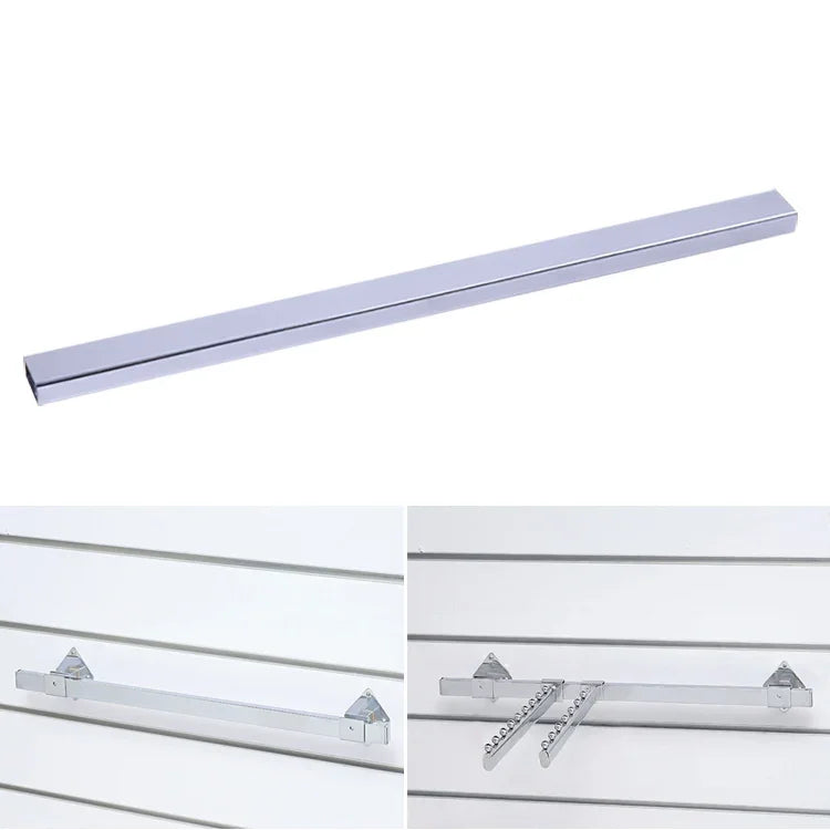 15x30mm Supermarché Étagères Présentoir Galvanisé Support de crochet à barre transversale carrée, Longueur : 1m, Crochet à barre transversale