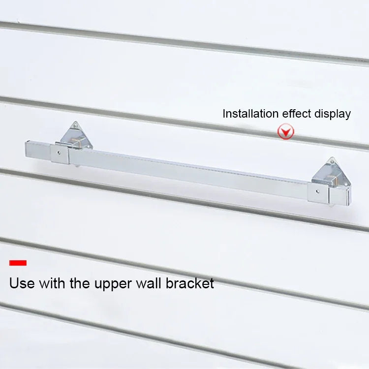 15x30mm Supermarché Étagères Présentoir Galvanisé Support de crochet à barre transversale carrée, Longueur : 1m, Crochet à barre transversale