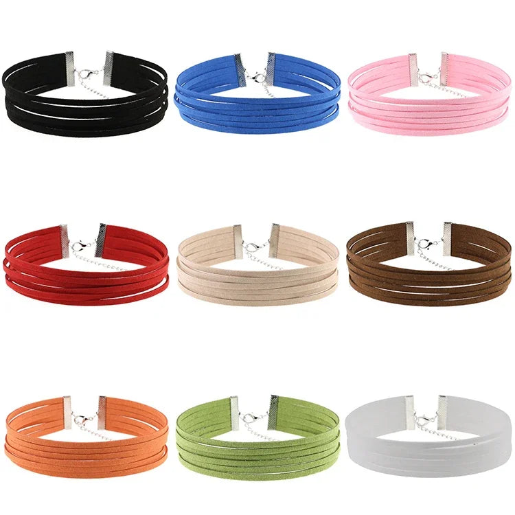 3 colliers de style européen et américain à 6 couches en flanelle, couleur aléatoire, RBXL