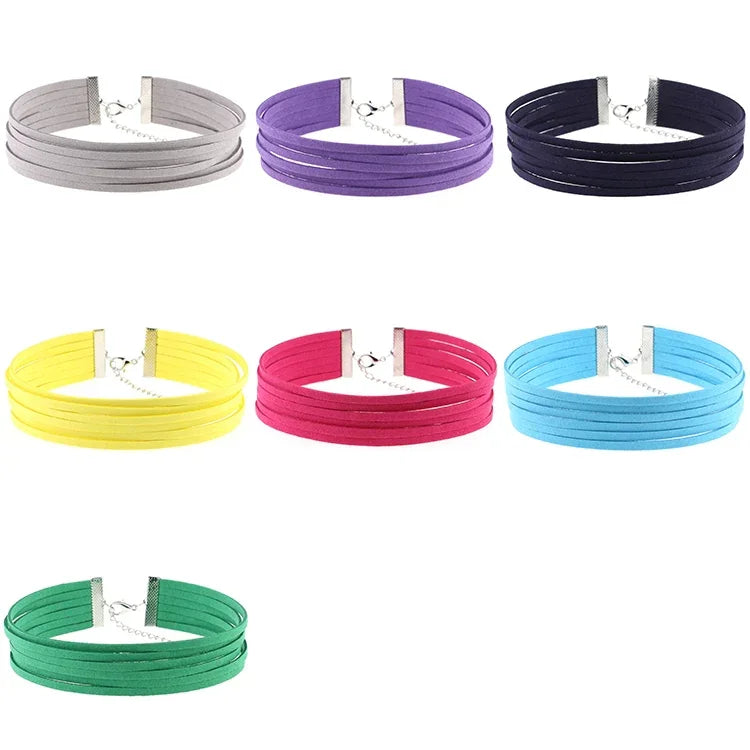 3 colliers de style européen et américain à 6 couches en flanelle, couleur aléatoire, RBXL