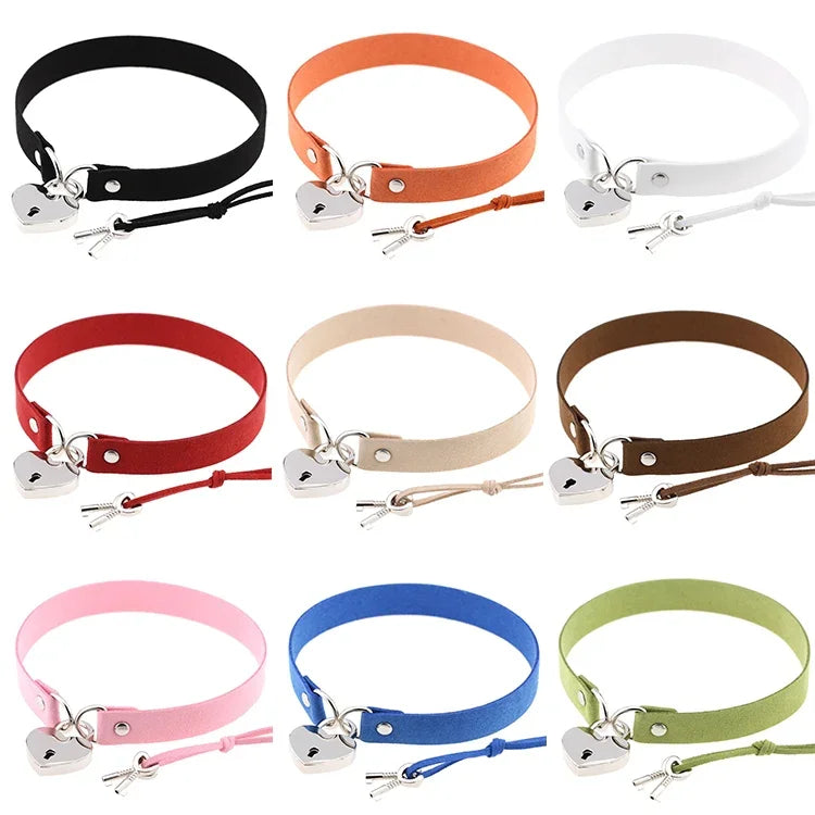 Collier en flanelle sexy avec cadenas style punk simple, livraison couleur aléatoire, XSXQ