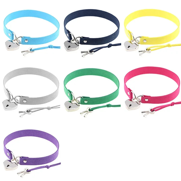 Collier en flanelle sexy avec cadenas style punk simple, livraison couleur aléatoire, XSXQ