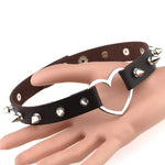 Collier ras du cou en cuir clouté en forme de cœur, style punk, livraison couleur aléatoire, TXXQ04