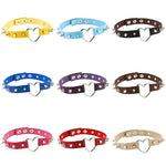 Collier ras du cou en cuir clouté en forme de cœur, style punk, livraison couleur aléatoire, TXXQ04