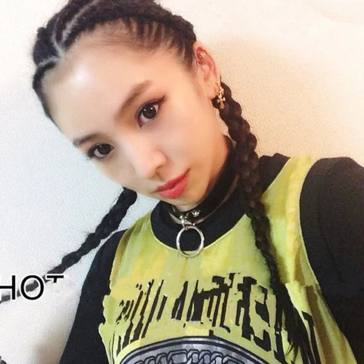 2 colliers ras du cou tendance en cuir style punk Harajuku avec rivets et cadenas en forme de cœur, livraison de couleur aléatoire, MDXQ