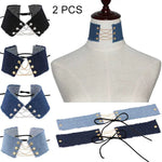 2 colliers ras du cou européens et américains rétro personnalité style punk gothique cow-boy, livraison de couleur aléatoire, NZXL04