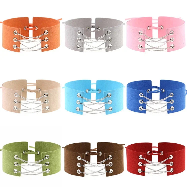2 colliers ras du cou européens et américains simples, en velours, tendance, livraison de couleur aléatoire, SFQ