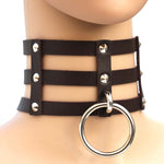 Collier en Cuir à Rivets Punk Gothique Mode Harajuku, Collier Cage à 3 Rangées, (Rouge+Blanc+Rouge), (Blanc), (Bleu Foncé+Jaune+Vert), (Magenta), (Bleu Foncé+Jaune+Bleu Foncé), Noir, (Rouge+Vert+Rouge), (Jaune), Café, (Violet), (Marron), 黑+红+黄       ...