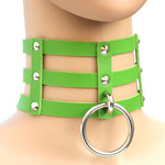 Collier en Cuir à Rivets Punk Gothique Mode Harajuku, Collier Cage à 3 Rangées, (Rouge+Blanc+Rouge), (Blanc), (Bleu Foncé+Jaune+Vert), (Magenta), (Bleu Foncé+Jaune+Bleu Foncé), Noir, (Rouge+Vert+Rouge), (Jaune), Café, (Violet), (Marron), 黑+红+黄       ...