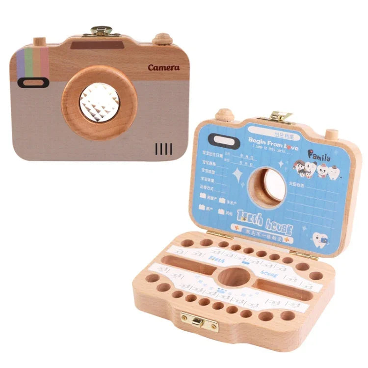 Boîte de conservation de dents de lait en bois créative pour enfants, boîte de rangement pour dents de bébé, HC2455A, HC2455B, HC2455C, HC2455D
