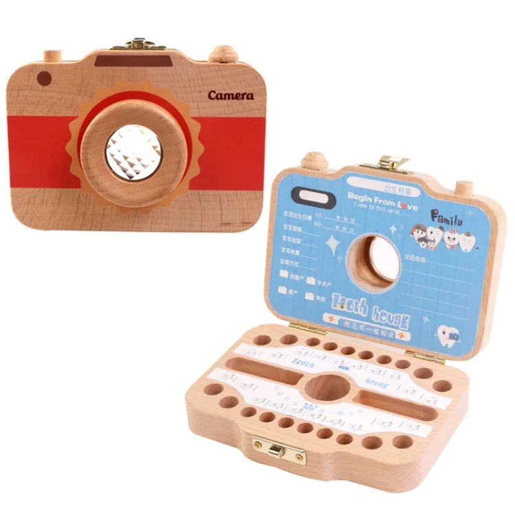 Boîte de conservation de dents de lait en bois créative pour enfants, boîte de rangement pour dents de bébé, HC2455A, HC2455B, HC2455C, HC2455D