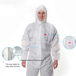 Combinaison de Sablage Anti-statique et Anti-chimique 3M 4515 Blanc Intégral avec Capuche, Taille : L, 3M L