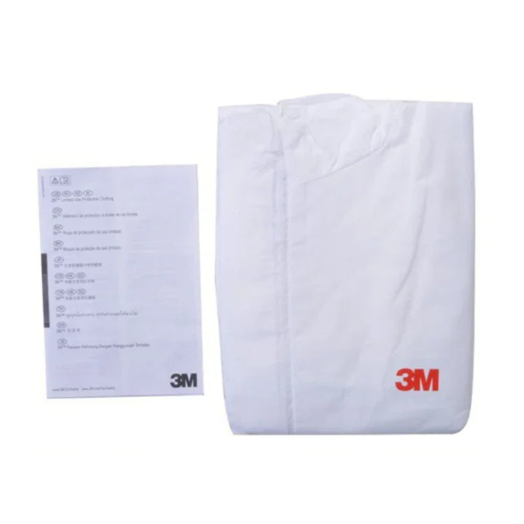 Combinaison de Sablage Anti-statique et Anti-chimique 3M 4515 Blanc Intégral avec Capuche, Taille : L, 3M L